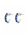 Aretes con Zafiro Azul en Plata 925 con Baño de Oro Blanco de 18 kt Legacy