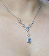 Collar Topacios Swiss Blue en Plata 925 y Baño de Oro Blanco de 18 kt.