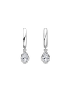 Arracadas con Diamante Moissanite en Plata 925 con Baño de Oro Blanco de 18 kt Divine Drops