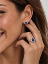 Anillo Diana con Zafiro Azul en Plata 925 con Baño de Oro de 18 kt