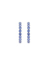 Arracadas Eternidad con Zirconia Azul Celeste en Plata 925 y Baño de Oro Blanco de 18 kt.