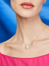 Collar Helios con Perla en Plata 925 y Baño de Oro Blanco de 18 kt.