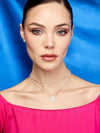 Collar Helios con Perla en Plata 925 y Baño de Oro Blanco de 18 kt.