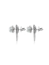 Aretes Helios con Perla 2 en 1 en Plata 925 y Baño de Oro Blanco de 18 kt.