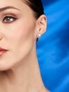 Aretes Helios con Perla 2 en 1 en Plata 925 y Baño de Oro Blanco de 18 kt.