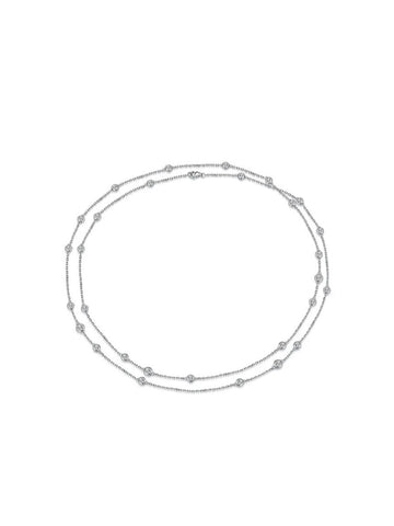 Collar Galaxia con Diamantes Moissanite en Plata 925 y Baño de Oro Blanco de 18 kt.