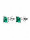 Aretes Esmeralda en Plata 925 con Baño de Oro Blanco de 18kt Grace