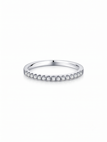 Media Churumbela Moissanite en Plata 925 y Baño de Oro Blanco de 18 kt