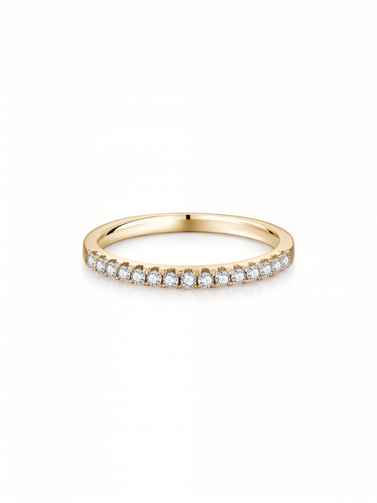 Media Churumbela Moissanite en Plata 925 y Baño de Oro Blanco de 18 kt