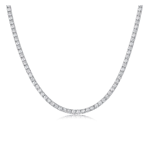 Collar Tennis 3mm con Diamante Moissanite en Plata 925 con Baño de Oro de 18kt