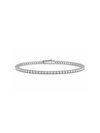 Brazalete Tennis 2mm con Moissanite en Plata 925 y Baño de Oro Blanco de 18 kt