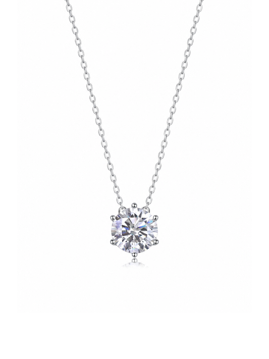 Collar Floating 1 ct con Moissanite en Plata 925 y Baño de Oro Blanco de 18 kt