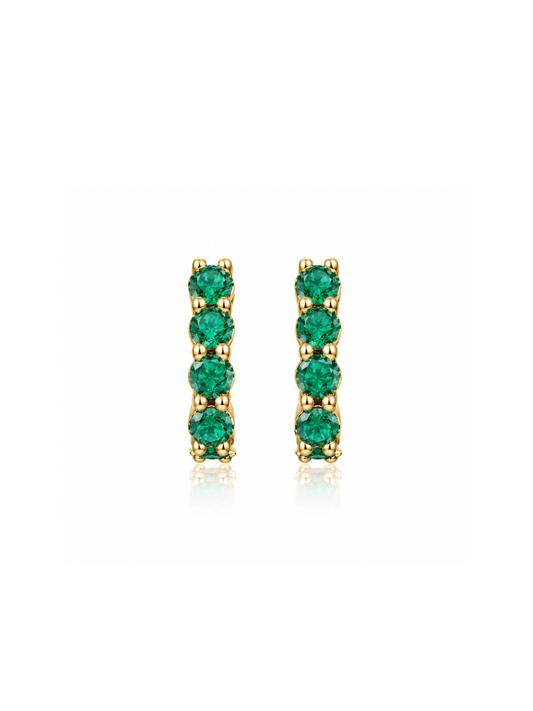 Arracada con Esmeralda en Plata 925 con Baño de Oro Amarillo de 18 kt Legacy