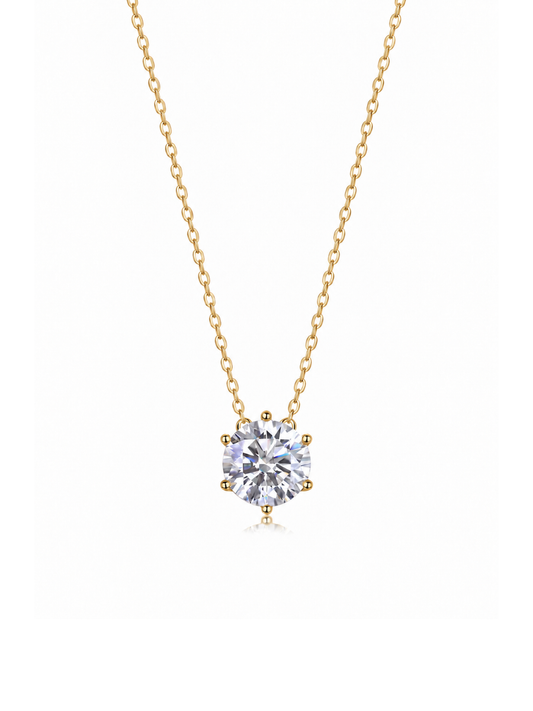 Collar Floating 1 ct con Moissanite en Plata 925 y Baño de Oro Blanco de 18 kt