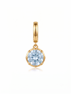 Charm Marzo Aguamarina en Plata 925 y Oro de 18 kt