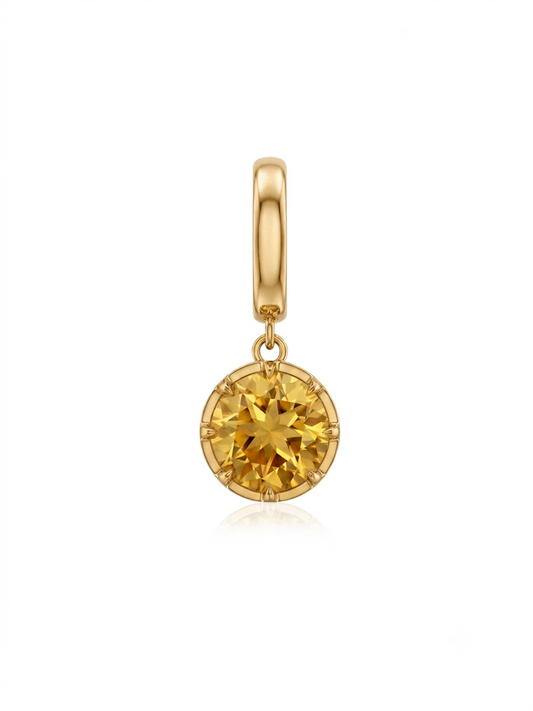 Charm Noviembre Citrino en Plata 925 y Oro de 18kt