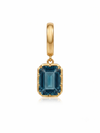 Charm Emerald Cut London Blue Topaz en Plata 925 y Oro de 18kt