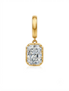 Charm Emerald Cut Moissanite en Plata 925 y Oro de 18kt