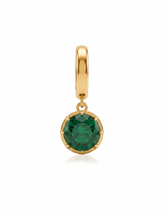 Charm Mayo Esmeralda en Plata 925 y Oro de 18 kt