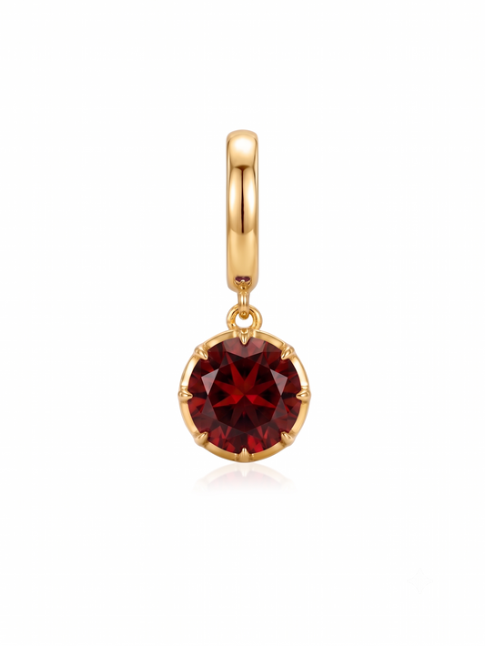 Charm Enero Granate en Plata 925 y Oro de 18 kt