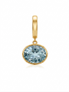 Charm Oval Aguamarina en Plata 925 y Oro de 18kt