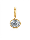 Charm Oval Moissanite en Plata 925 y Oro de 18kt