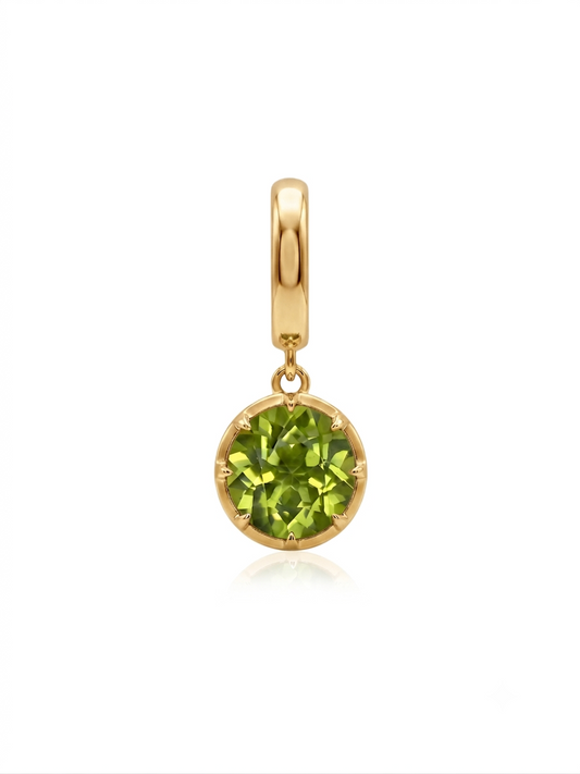 Charm Agosto Peridoto en Plata 925 y Oro de 18 kt