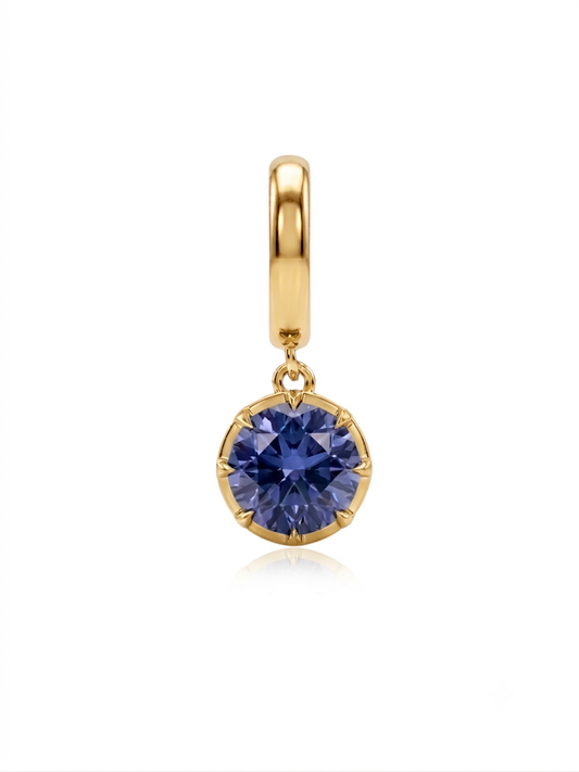 Charm Diciembre Tanzanita en Plata 925 y Oro de 18kt