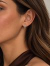 Arracadas con Moissanite en Plata 925 con Baño de Oro Blanco de 18 kt