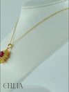 Collar con Rubí en Plata 925 con Baño de Oro de 18 kt Imperial Sun